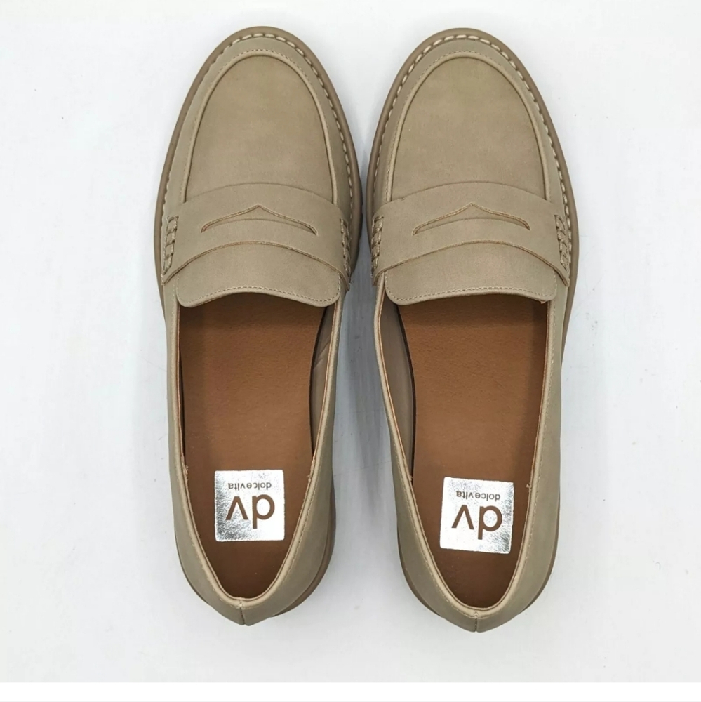 dv by Dolce Vita “Crisp” Classic Penny Loafer/Lug Sole Block Heel (Dune/Tan) NEW - Picture 14 of 16